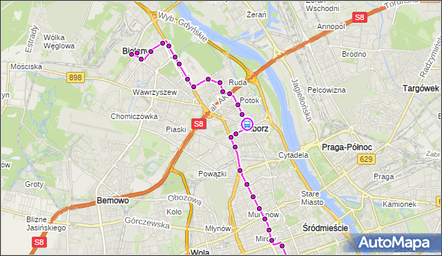 Rozkład jazdy autobusu N46 na przystanku pl.Wilsona 04. ZTM Warszawa na mapie Targeo
