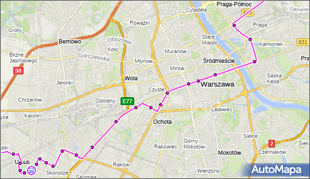 Rozkład jazdy autobusu 517 na przystanku Wapowskiego 02. ZTM Warszawa na mapie Targeo