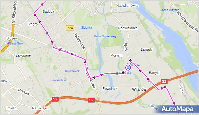 Rozkład jazdy autobusu 164 na przystanku Ogrody Działkowe Wilanówka 01. ZTM Warszawa na mapie Targeo