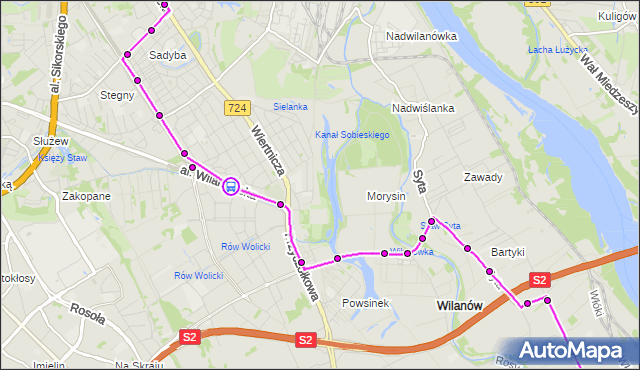 Rozkład jazdy autobusu 164 na przystanku Królowej Marysieńki 02. ZTM Warszawa na mapie Targeo