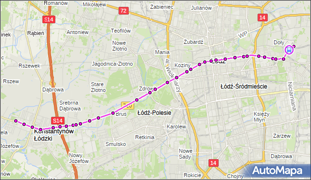 Rozkład jazdy tramwaju 9 na przystanku Telefoniczna Zajezdnia. MPKLodz na mapie Targeo