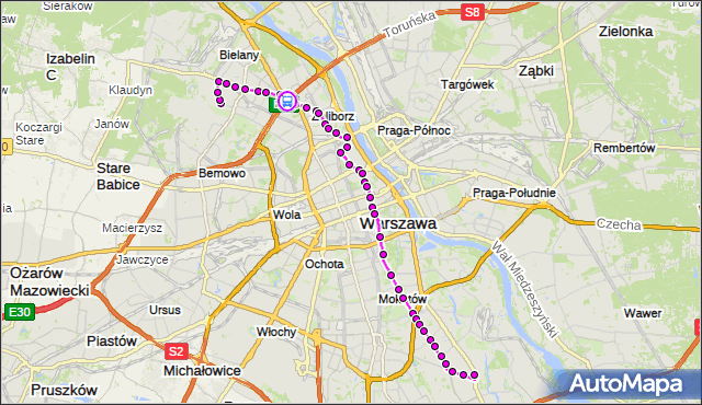 Rozkład jazdy autobusu 116 na przystanku Park Kaskada 01. ZTM Warszawa na mapie Targeo