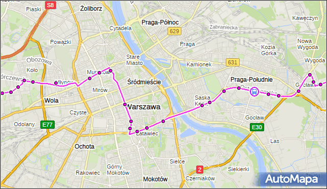 Rozkład jazdy autobusu 520 na przystanku Zamieniecka 02. ZTM Warszawa na mapie Targeo