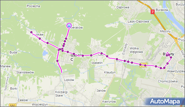 Rozkład jazdy autobusu N58 na przystanku Sieraków 01. ZTM Warszawa na mapie Targeo