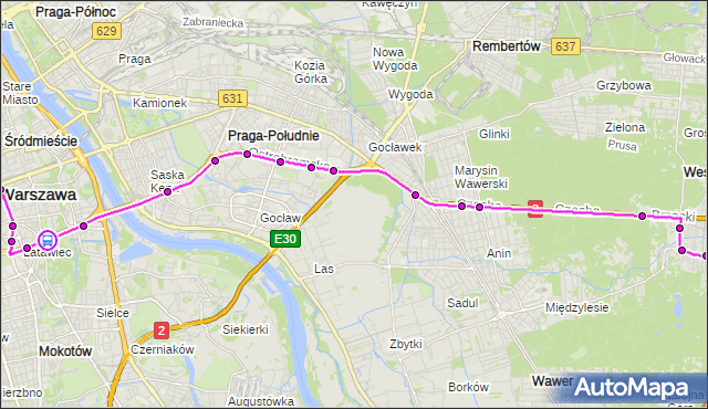 Rozkład jazdy autobusu 502 na przystanku pl.Na Rozdrożu 05. ZTM Warszawa na mapie Targeo