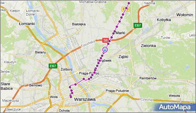 Rozkład jazdy autobusu N61 na przystanku Bystra 01. ZTM Warszawa na mapie Targeo