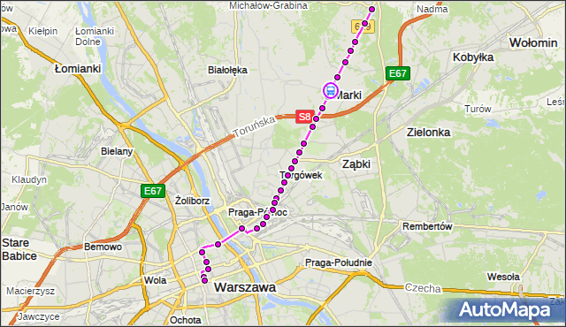 Rozkład jazdy autobusu N61 na przystanku Fabryczna 01. ZTM Warszawa na mapie Targeo