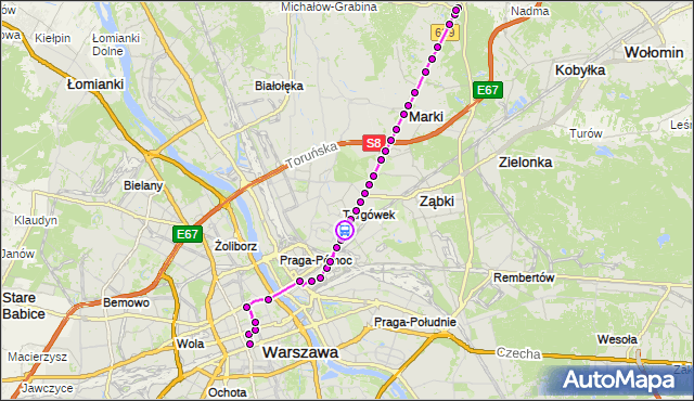 Rozkład jazdy autobusu N61 na przystanku Bieżuńska 02. ZTM Warszawa na mapie Targeo