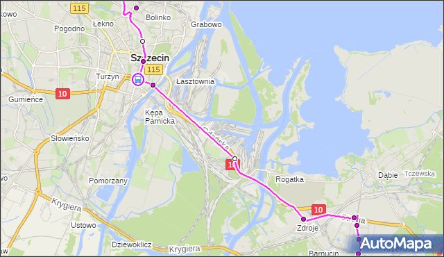 Rozkład jazdy autobusu B na przystanku Brama Portowa 21. ZDiTM Szczecin na mapie Targeo