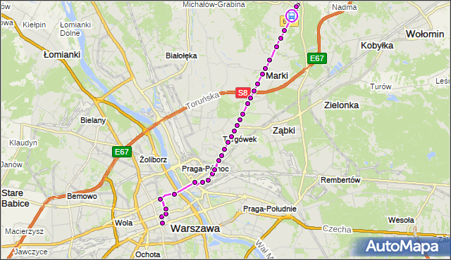 Rozkład jazdy autobusu N61 na przystanku Graniczna 02. ZTM Warszawa na mapie Targeo