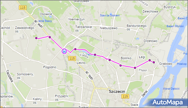 Rozkład jazdy autobusu 60 na przystanku Łękno 22. ZDiTM Szczecin na mapie Targeo
