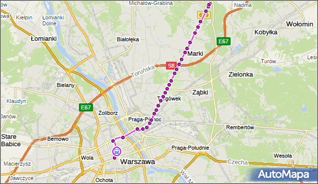 Rozkład jazdy autobusu N61 na przystanku Metro Świętokrzyska 03. ZTM Warszawa na mapie Targeo