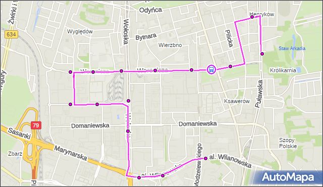 Rozkład jazdy autobusu 218 na przystanku Metro Wierzbno 06. ZTM Warszawa na mapie Targeo