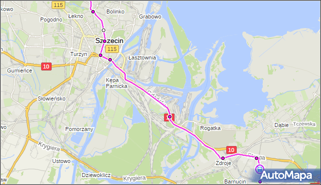 Rozkład jazdy autobusu B na przystanku Łubinowa 11. ZDiTM Szczecin na mapie Targeo