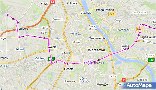 Rozkład jazdy autobusu 523 na przystanku Metro Politechnika 01. ZTM Warszawa na mapie Targeo