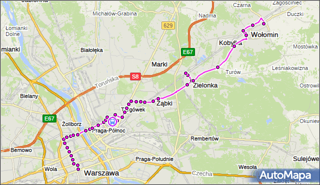 Rozkład jazdy autobusu N62 na przystanku Metro Targówek Mieszkaniowy 02. ZTM Warszawa na mapie Targeo