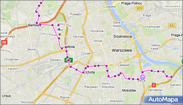 Rozkład jazdy autobusu 167 na przystanku Sielce 02. ZTM Warszawa na mapie Targeo