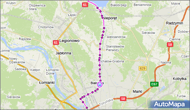 Rozkład jazdy autobusu 735 na przystanku Bruszewska 01. ZTM Warszawa na mapie Targeo