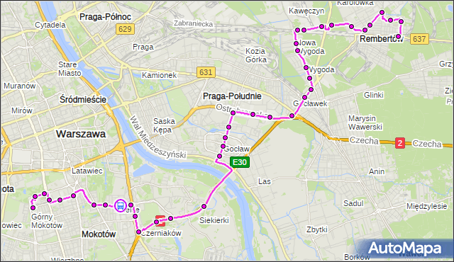 Rozkład jazdy autobusu 168 na przystanku Iwicka 02. ZTM Warszawa na mapie Targeo