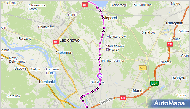 Rozkład jazdy autobusu 735 na przystanku Tomaszew 01. ZTM Warszawa na mapie Targeo