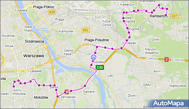 Rozkład jazdy autobusu 168 na przystanku Umińskiego 01. ZTM Warszawa na mapie Targeo