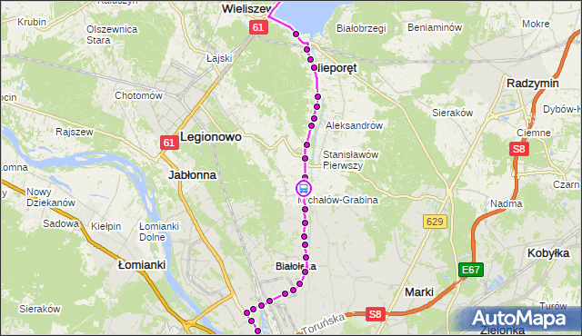 Rozkład jazdy autobusu 735 na przystanku Grabina 02. ZTM Warszawa na mapie Targeo