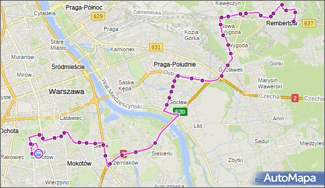 Rozkład jazdy autobusu 168 na przystanku Łowicka 02. ZTM Warszawa na mapie Targeo