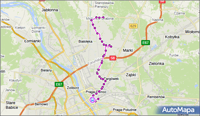 Rozkład jazdy autobusu 120 na przystanku Ząbkowska 01. ZTM Warszawa na mapie Targeo
