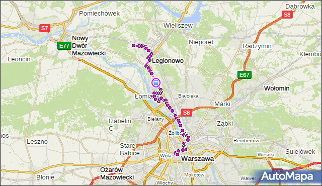 Rozkład jazdy autobusu N63 na przystanku Aluzyjna 01. ZTM Warszawa na mapie Targeo