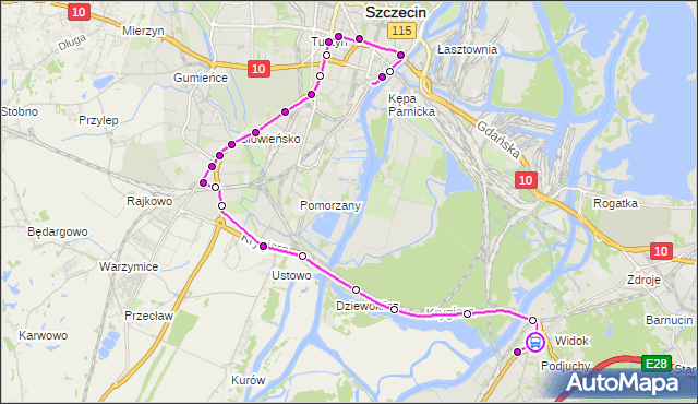Rozkład jazdy autobusu 61 na przystanku Granitowa 12. ZDiTM Szczecin na mapie Targeo