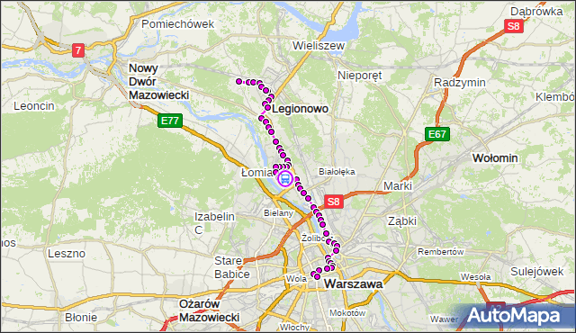 Rozkład jazdy autobusu N63 na przystanku Kamińskiego 01. ZTM Warszawa na mapie Targeo