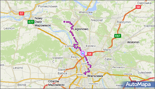 Rozkład jazdy autobusu N63 na przystanku Konwaliowa 01. ZTM Warszawa na mapie Targeo