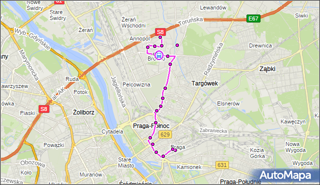 Rozkład jazdy autobusu 169 na przystanku Szpital Bródnowski 01. ZTM Warszawa na mapie Targeo