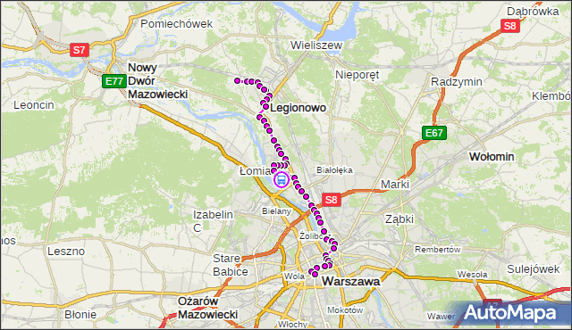 Rozkład jazdy autobusu N63 na przystanku Tarchomin 04. ZTM Warszawa na mapie Targeo