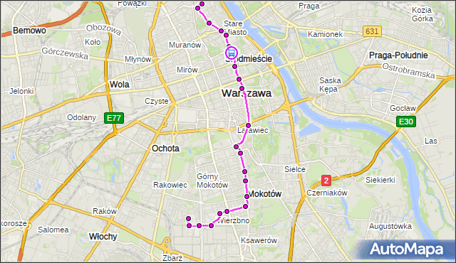 Rozkład jazdy autobusu 222 na przystanku Uniwersytet 01. ZTM Warszawa na mapie Targeo