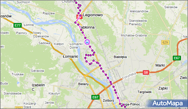 Rozkład jazdy autobusu N63 na przystanku Aluzyjna 02. ZTM Warszawa na mapie Targeo