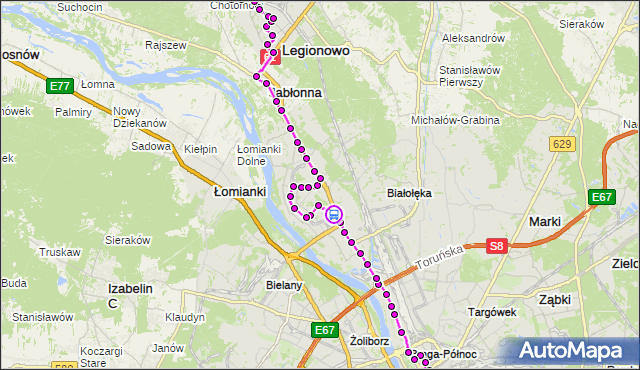 Rozkład jazdy autobusu N63 na przystanku Białołęka-Ratusz 03. ZTM Warszawa na mapie Targeo