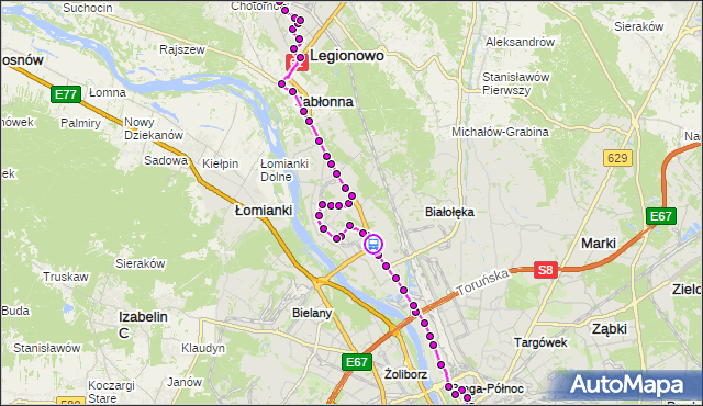 Rozkład jazdy autobusu N63 na przystanku Obrazkowa 02. ZTM Warszawa na mapie Targeo