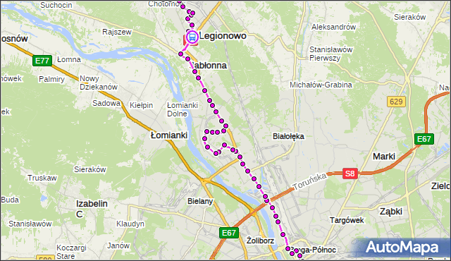 Rozkład jazdy autobusu N63 na przystanku Sobieskiego 04. ZTM Warszawa na mapie Targeo