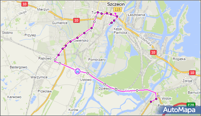 Rozkład jazdy autobusu 61 na przystanku Ustowska 21. ZDiTM Szczecin na mapie Targeo