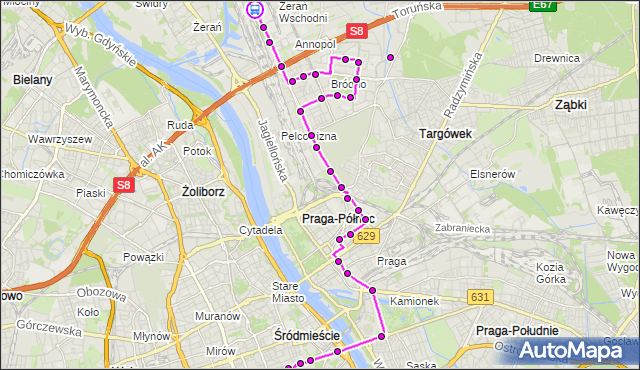 Rozkład jazdy autobusu N64 na przystanku Daniszewska 01. ZTM Warszawa na mapie Targeo