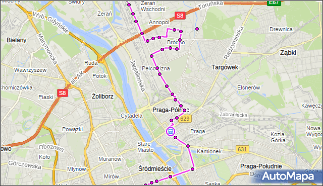 Rozkład jazdy autobusu N64 na przystanku Dw.Wileński 01. ZTM Warszawa na mapie Targeo