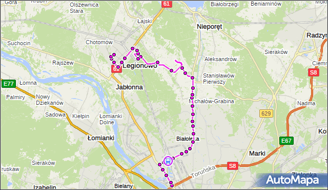 Rozkład jazdy autobusu 736 na przystanku Cementownia 02. ZTM Warszawa na mapie Targeo