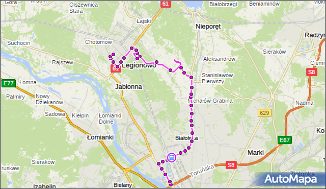 Rozkład jazdy autobusu 736 na przystanku PKP Żerań 04. ZTM Warszawa na mapie Targeo