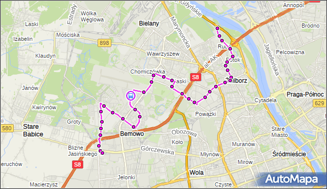 Rozkład jazdy autobusu 122 na przystanku Rodła 02. ZTM Warszawa na mapie Targeo