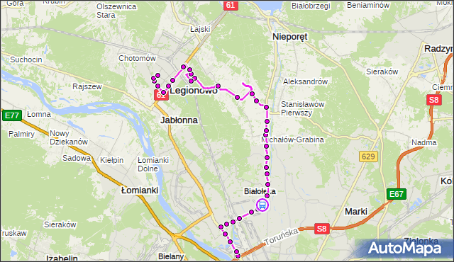 Rozkład jazdy autobusu 736 na przystanku Zakłady Zbożowe 02. ZTM Warszawa na mapie Targeo