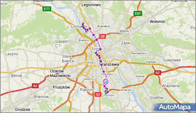 Rozkład jazdy autobusu 503 na przystanku Dolina Służewiecka 01. ZTM Warszawa na mapie Targeo