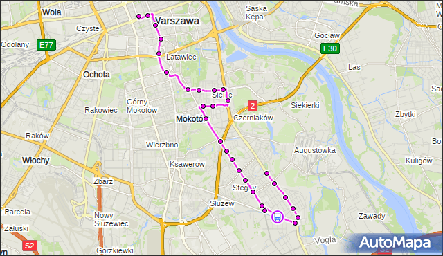 Rozkład jazdy autobusu N31 na przystanku Królowej Marysieńki 02. ZTM Warszawa na mapie Targeo