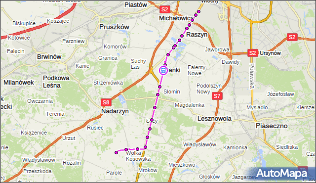 Rozkład jazdy autobusu 721 na przystanku Nowy Sękocin 01. ZTM Warszawa na mapie Targeo