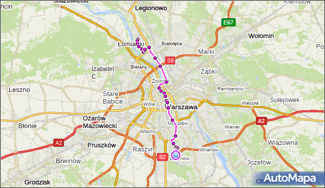 Rozkład jazdy autobusu 503 na przystanku Stryjeńskich 03. ZTM Warszawa na mapie Targeo